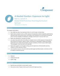 (Y1) Lesson 5: A Healed Garden - Exposure to Light