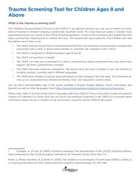 Trauma Screening Tool (Ages 8 and older)