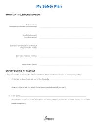 Safety Plan for Victims of Family Violence