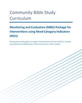 CBS-Community Bible Study Carriculum M&E